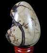Septarian Dragon Egg Geode - Black Crystals #83393-2
